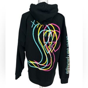 SILVERSUN PICKUPS / Black Tour Hoodie with Neon Print / XL
